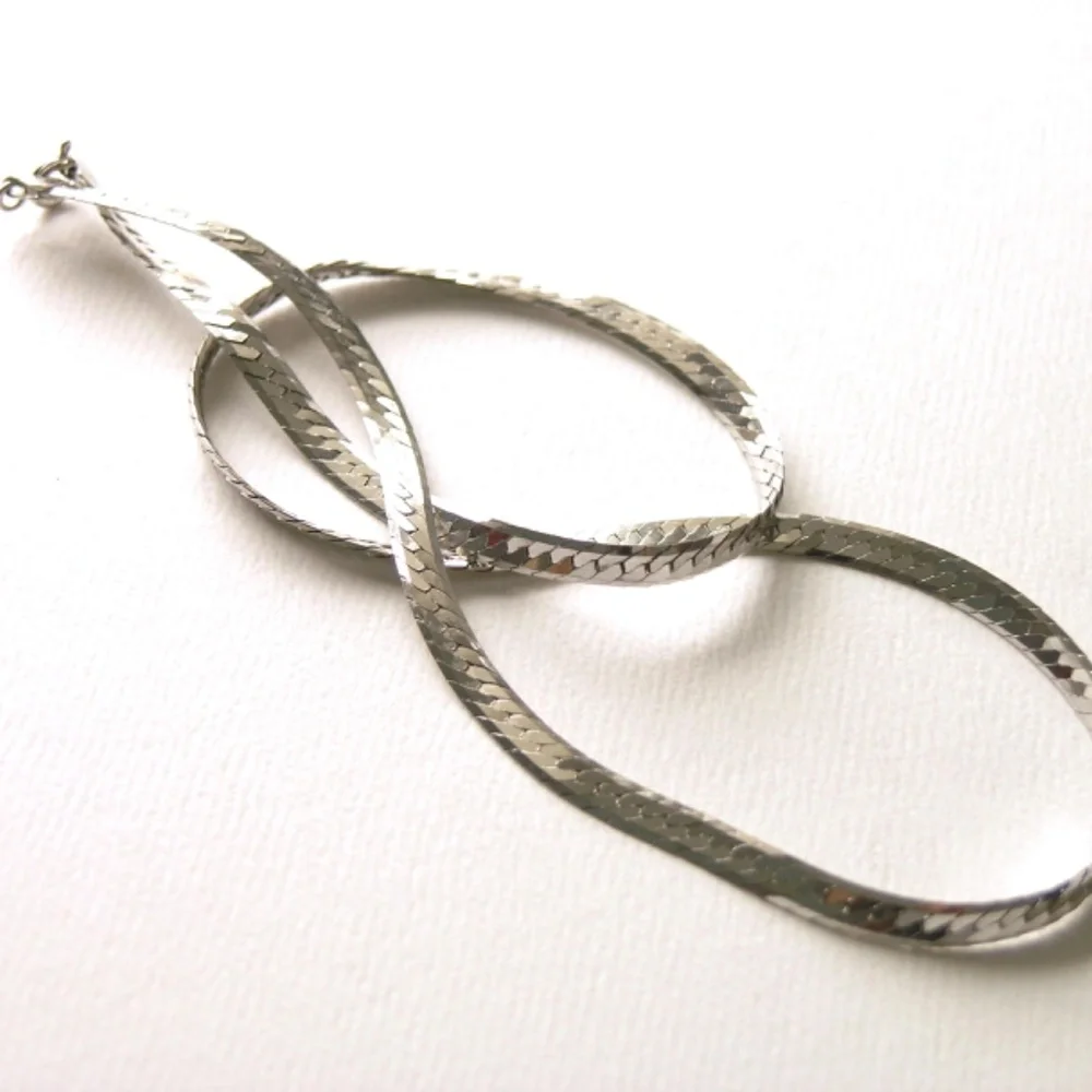 20" Sterling Silver Vintage Herringbone Necklace Made in Italy - Picture 6 of 8